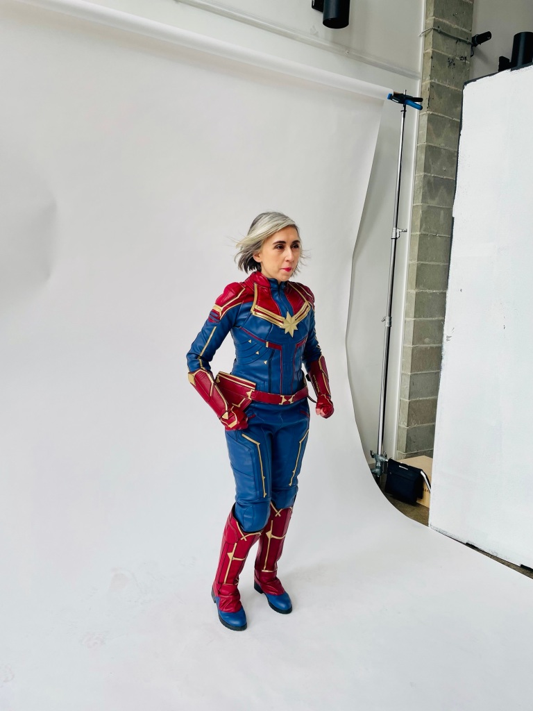 “Captain Marvel” at superheroes photo shoot.