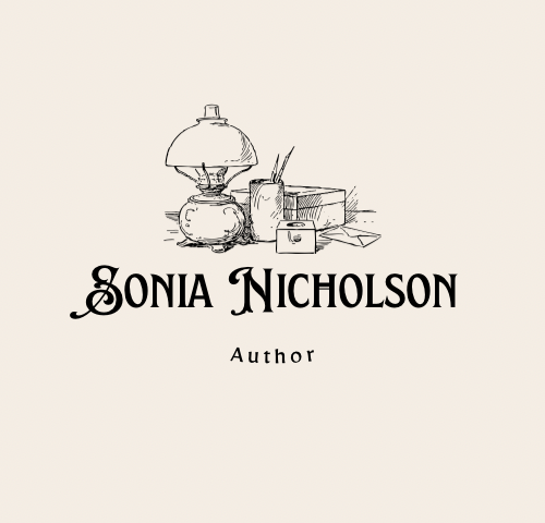 Logo for Sonia Nicholson - Author with vintage look.